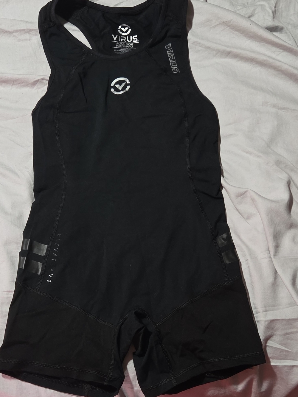 Virus Elevate 2 Black On Black Women's Singlet